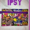 Ipsy  zip up Graffiti cosmetics bag multi colored (purple,yellow,pink,green) Photo 1