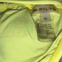 PilyQ Yellow Fringe triangle, Bikini Top NWOT Photo 2