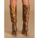 Steve Madden  Kimari Snakeskin Heeled Knee High Boots Mustard Yellow Sz 6.5 Photo 3