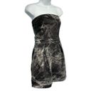 Laundry by Shelli Segal Vintage Y2K French Connection Denim Charcoal Gray Acid Wash Strapless Dress Sz 8 Photo 9