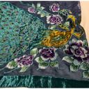 Decorated Originals Scarf with Fring Crushed Velvet Peackcok and Floral … Photo 3