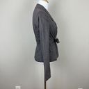 BCBGMAXAZRIA  Blazer Jacket Women S Gray Linen Pinstripe Belted Stretch Button Up Photo 3