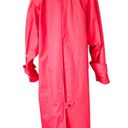 London Fog Vintage  HOT pink floral lining padded shoulder raincoat size LP XLP Photo 6