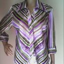 Dress Barn Womens  Short Buttoned Down Semi Sheer Shirt Size Med 3/4 Sleeves Photo 5