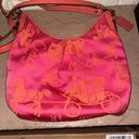 Coach AUTHENTIC  HORSE & CARRIAGE HOBO BAG PURSE F41480 ORANGE/PINK_RARE Photo 3