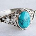 New Turquoise Oval Ring Blue Photo 0