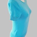 Brooks Brothers  aqua silk blend t-shirt short sleeve sweater size small Photo 2