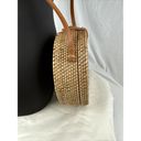 Collection 18 Hand Crafted Round Rattan Bali Bag Purse Crossbody Floral Lining Photo 3