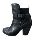 Rag and Bone  Leather Harlow Round Toe Adjustable Strap Heel Boots Black Sz 39 US 9 Photo 4