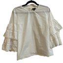 Who What Wear Poplin White Boho Blouse Size XL Photo 0