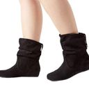 X-Appeal  Size 8 Womens Carney Wedge Boot Black Faux Suede Photo 0