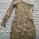 GUESS Gold One Sleeve Mini Dress Photo 0