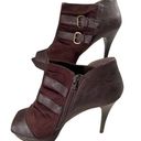 Guess  Shoes Womens Size 10 Brown Suede Heeled Ankle Peeptoe Side Zip Buckle 5" Photo 0