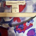 Coldwater Creek  Top Womens Large 14 Multicolor Artsy Abstract Sleeveless Blouse Photo 6