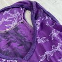 Diesel  Purple Floral Sleeveless Open Racer Back Shimmer Lined Tank Top Photo 5