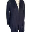 st. john's bay  Womens Open Cardigan Size Medium Black Ribbed High Low Knit NWT Photo 8