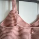 Aerie  Women's M Textured Rib Knit Crop Top Blush Pink Corset Style TikTok Viral Photo 3