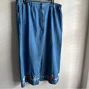 Denim & Co  Retro Embroidered Pencil Skirt 37” Long with Pockets 1X Photo 1