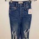 We The Free Free People  Phoenix Ripped Skinny Jeans size 24 Blue 🆕 Photo 7