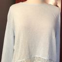 Divided 🌟NWOT🌟 : Powder Blue Knit Long Sleeve Top with Crochet Trim Photo 2