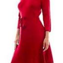 Nina Leonard  red fit & flare dress size large Photo 1