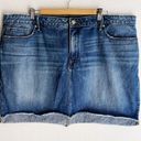 Good American  The Stagger Denim Mini Skirt Sz 22 Blue172 Photo 0