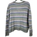 360 Cashmere  Medium Rosa V-Neck Boxy Semi-Cropped Purple Gray Striped Sweater M Photo 7