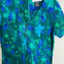 Vintage Blue  Green Floral Maxi Dress 6 Petite Photo 3