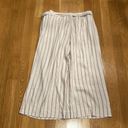 J.Jill  linen stretch Jenna striped belted wide leg crop pants size xlarge . Photo 6