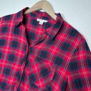 BeachLunchLounge red plaid flannel t-shirt dress size XS Photo 4