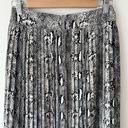 J.Crew NWT  Factory Sz O Womens Snakeskin Print Pleated Midi Skirt Black Cream Photo 6