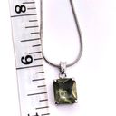 Solitaire New Women’s Silver olive green cubic zirconia  necklace Photo 2