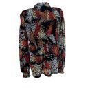 Akemi + Kin  Anthropologie Adria Black Floral Smocked V-Neck Blouse Small Photo 3