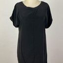 Everlane  Black Silk Short Sleeve Shirt Dress Photo 0