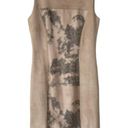 Carmen Marc Valvo faux suede snakeskin sheath dress tan/black Photo 0