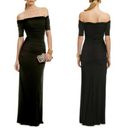 Badgley Mischka  Belle of the Ball Off The Shoulder Gown Black Dress Size 4 Photo 2