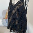 Lost + Wander Anthropologie  Gold Black velvet embroidery top Shirt Womens S Photo 2