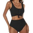 Zaful  Women's Knotted Front Tankini Set High Waisted Bikini XS Photo 0