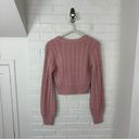 Uk2la  Pink Cable Knit Cropped Cardigan Sweater Size XS Photo 5