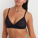 Aerie New  SMOOTHEZ Mesh Bralette Sheer Wireless Bra True Black Size Small Photo 4