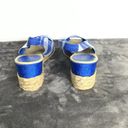 Ralph Lauren Lauren  Womens CAMARA Blue Plaid Wedge Slingback Sandals Size 10 B Photo 4
