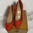 Talbots  Red Suede Shoes 2.5” Heeled Slip Ons Made In Brazil size 8B Photo 1