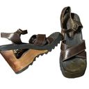 Candie's Vintage Rare Y2K  Wooden Platform Leather Sandals Size 9 Photo 0