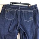 Passports  Womens Jean Capri Pants Sz 18 Dark Wash Denim Eyelets 41x19 High Rise Photo 3