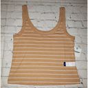 Krass&co NWT Arizona Jean  Jrs Size XL Tan & White Stripe Cropped Tank Top Photo 0