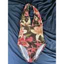 Tommy Bahama  Women’s Brown Pink Tropical Floral Halter One Piece Swimsuit Photo 2