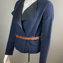 Vince  blazer jacket cascade navy blue draping extra small cotton blend Photo 7