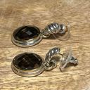 David Yurman  Sterling Silver & 18K Gold Oval Smokey Quartz Drop Dangle Earrings Photo 6