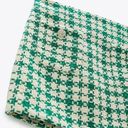 ZARA Green White Bejeweled Knit Plaid Mini Skirt Photo 4