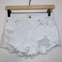 American Eagle  AE White Wash Denim Super Stretch X Hi Rise Festival Shorts 0 Photo 0